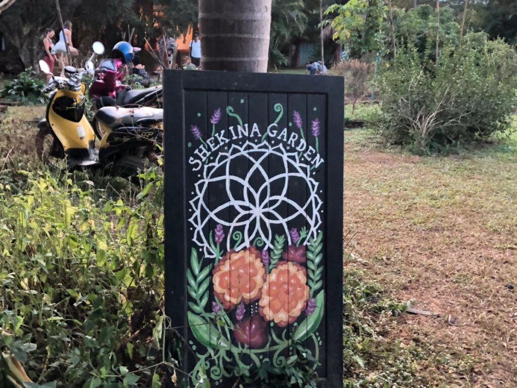 sign of shekina garden, a community hub in pai