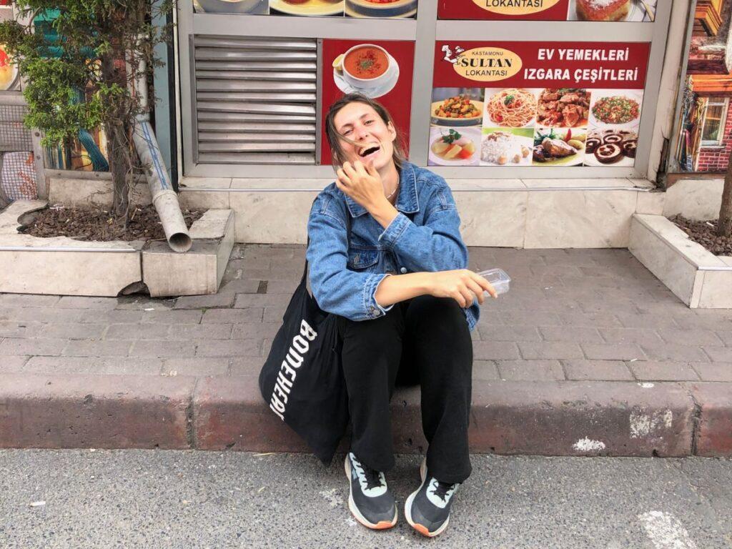 a picture of me wearing trainers in Istanbul