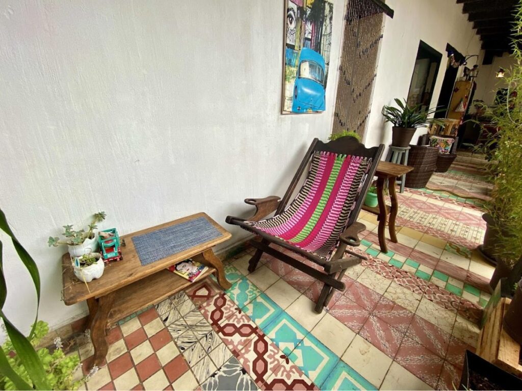 courtyard of sweetbeat, cafe in san cristobal de las casas