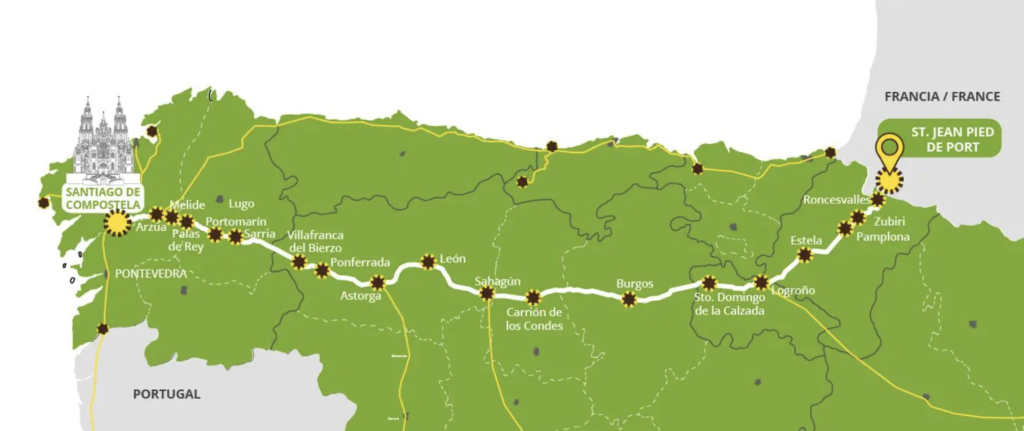 map of the camino de snatiago