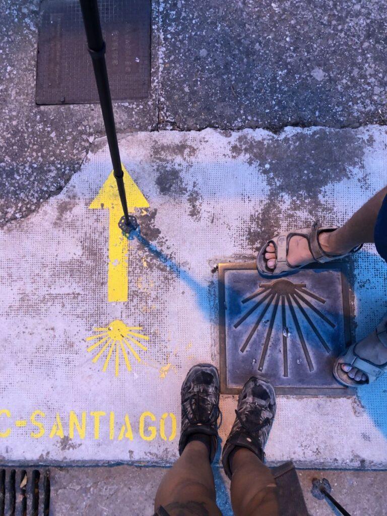 picture of feet walking the camino de santiago