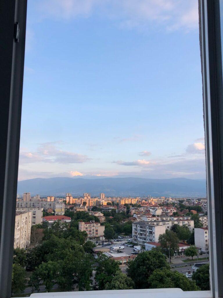 birds eye view of plovdiv from apartment in city centre