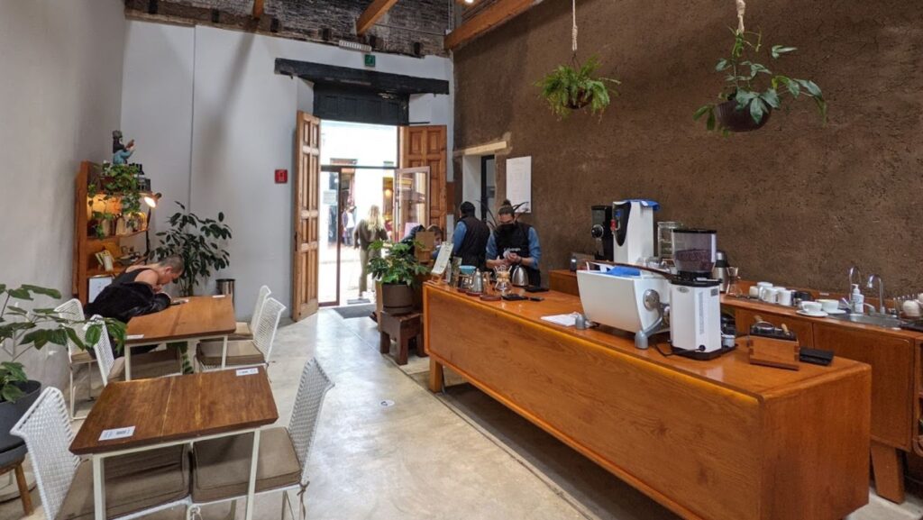 interior of Cafeologia coffee shop cafe in San Cristobal de las casas