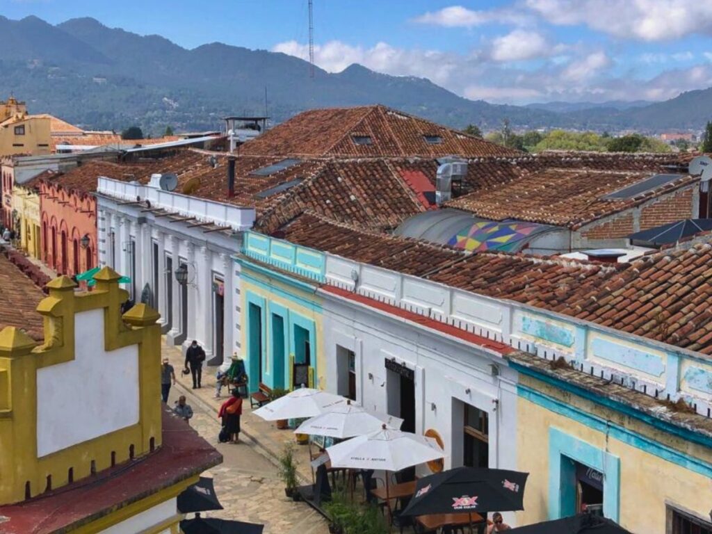 birds eye view of Real de Guadelupe street in San Cristobal de las Casas