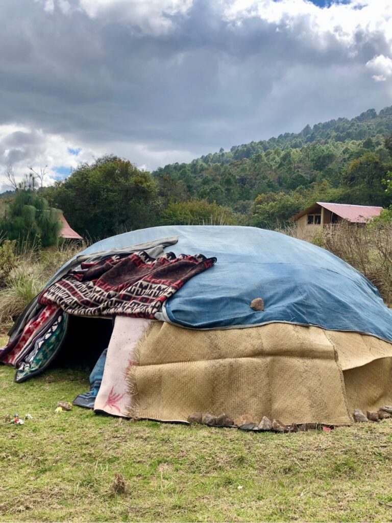 outside of sweat lodge (temazcal) in san cristobal de las casas, mexico