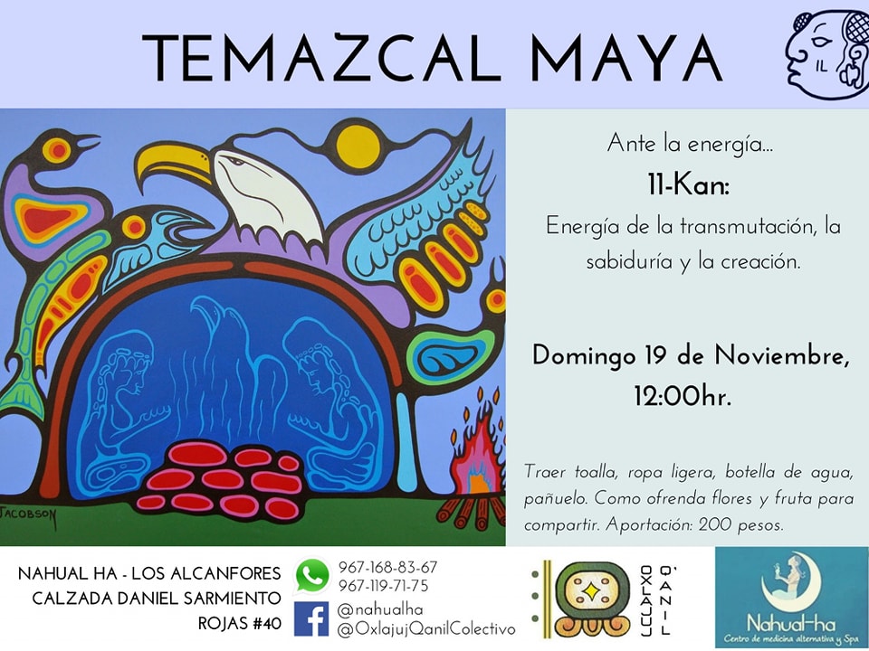 poster advertising temazcal in san cristobal de las casas