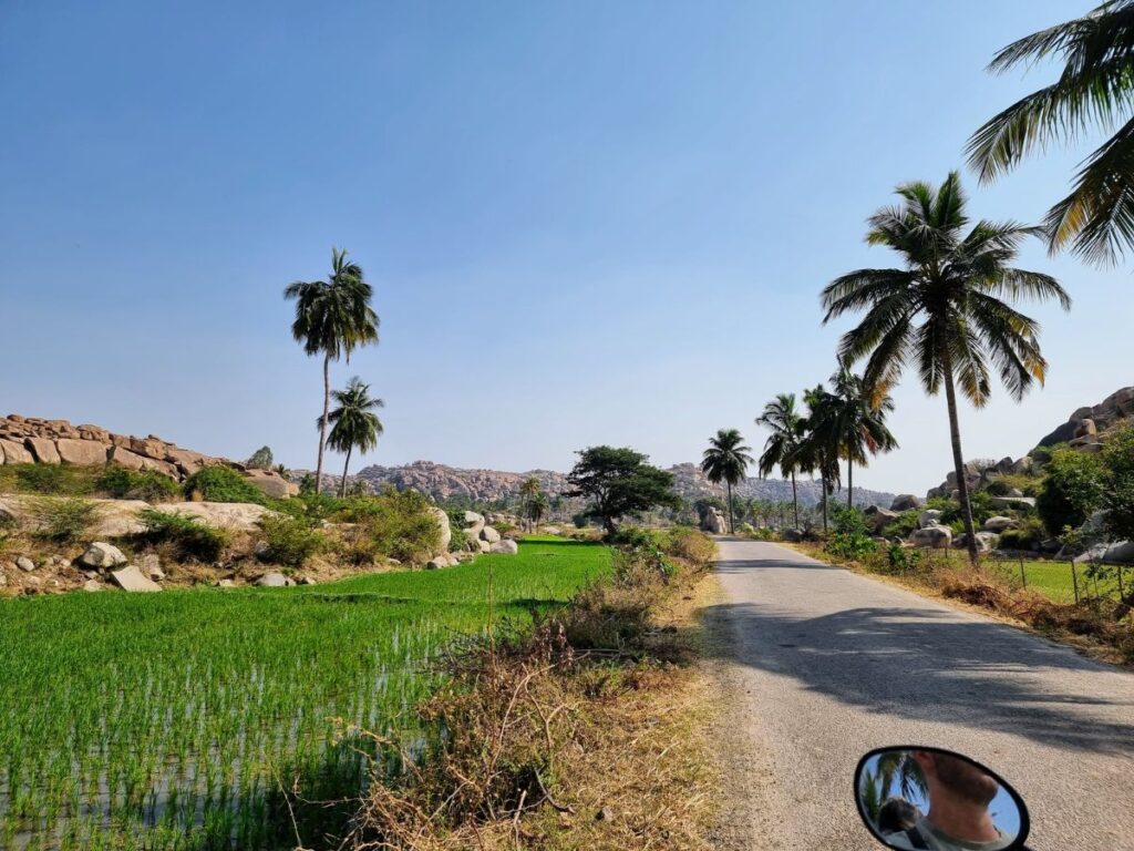 beautiful lush fields north hampi from Hospet Junction