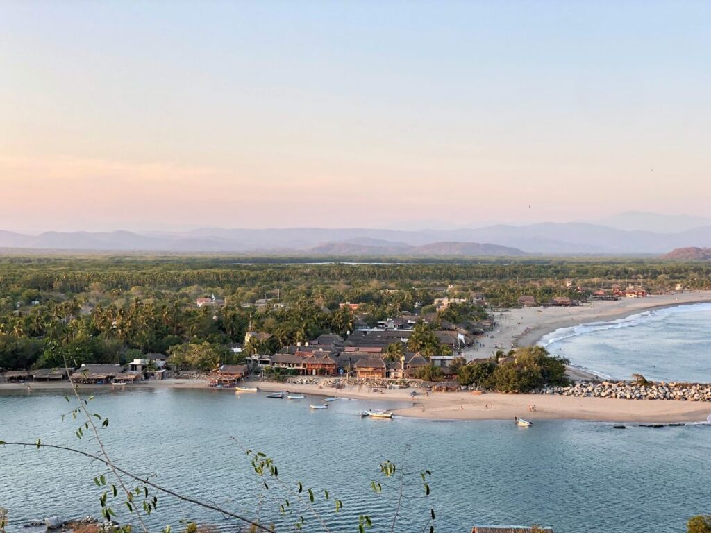 laguna de chacahua, oaxaca from above