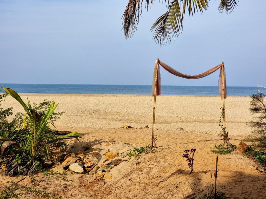 Beach view from Revibe Hostel in Gokarna