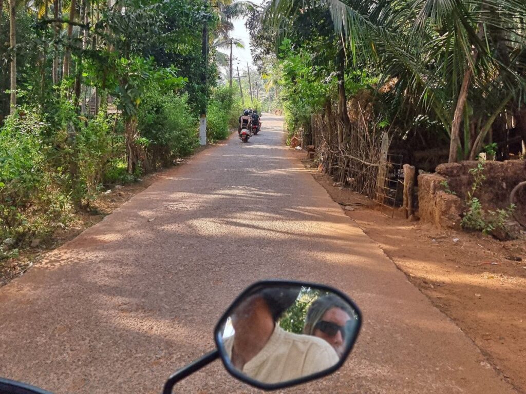 Riding a scooter in Gokarna