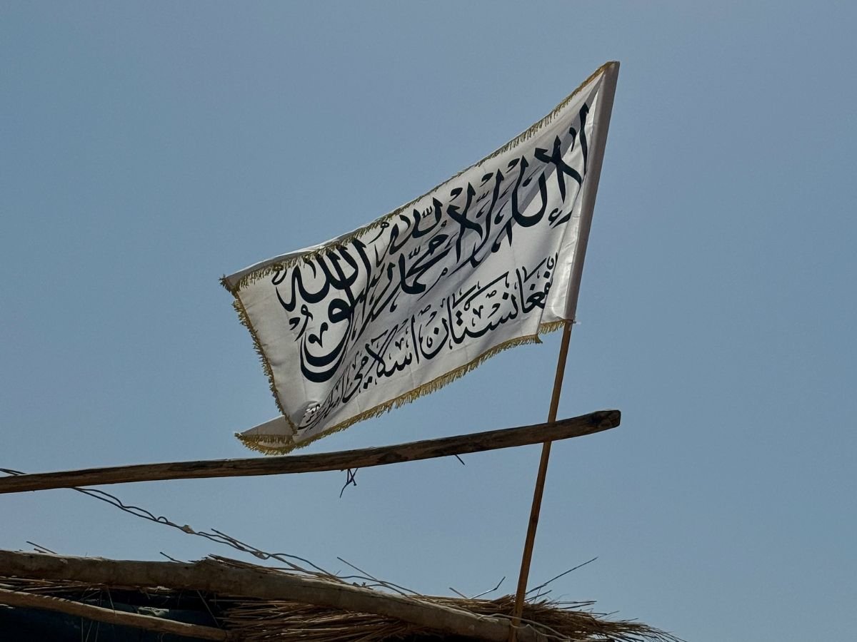 Taliban Flag at Sher Khan Bandar Border, Afghanistan