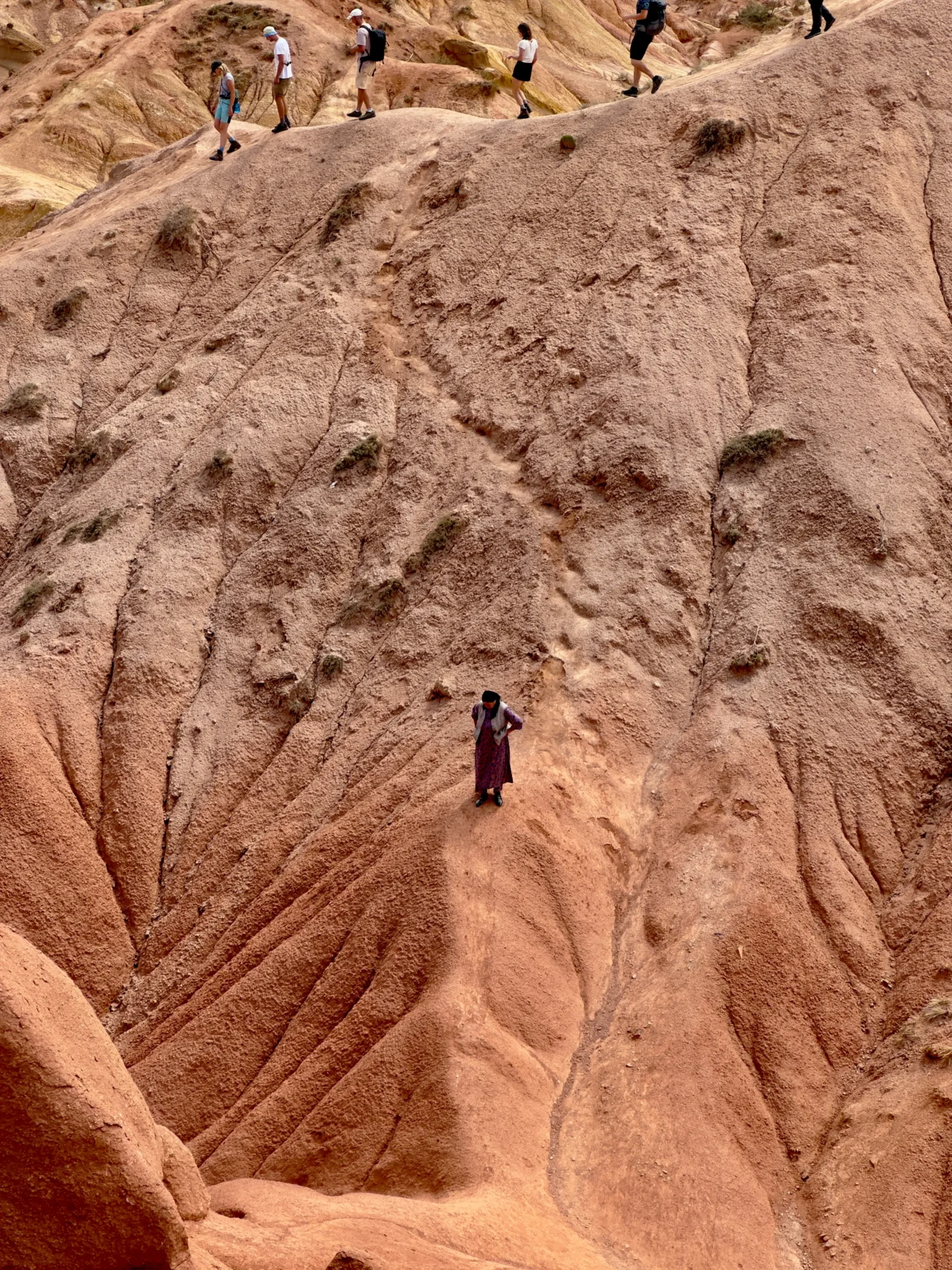 Local lady at fairytale canyon kyrgyzstan
