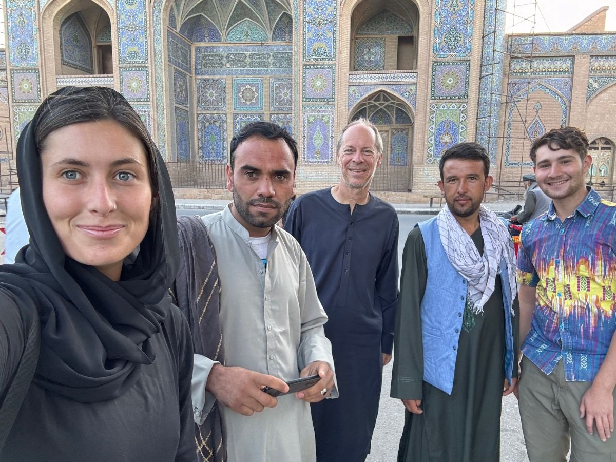 Kind locals with tourists in Afghanistan